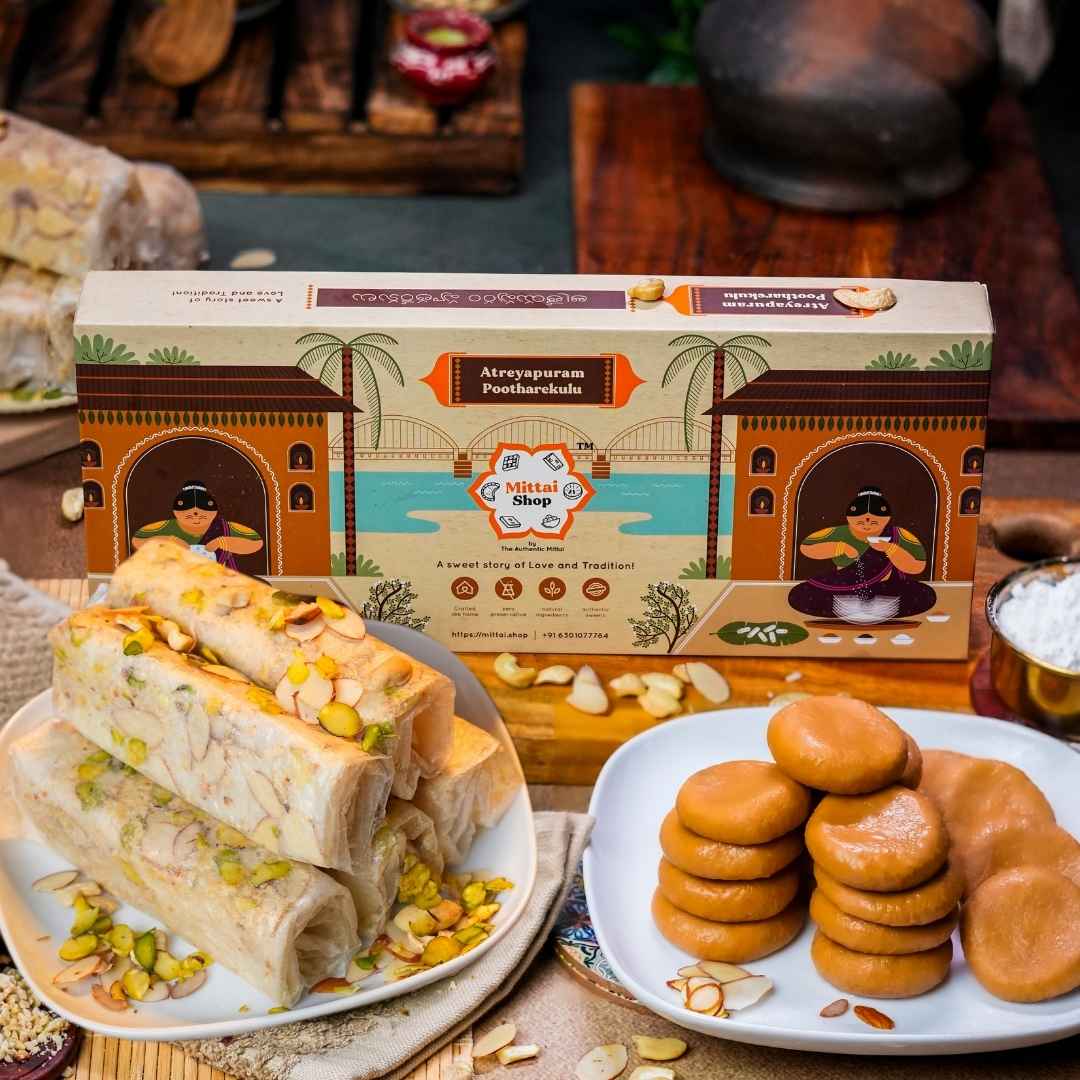 Jaggery dry fruit Putharekulu & Kova Billalu Combo - Mittai Shop