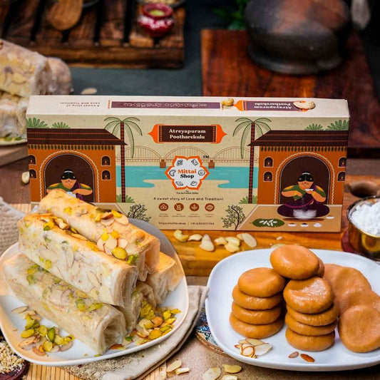 Jaggery dry fruit Putharekulu & Kova Billalu Combo - Mittai Shop