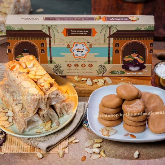 Jaggery Kaju Badam Putharekulu & Kova Billalu Combo - Mittai Shop