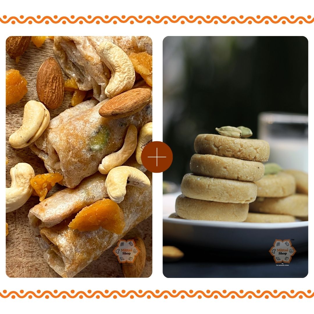 Jaggery Kaju Badam Putharekulu & Kova Billalu Combo - Mittai Shop