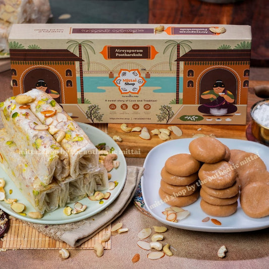 Sugar dry fruit Putharekulu & Kova Billalu Combo - Mittai Shop