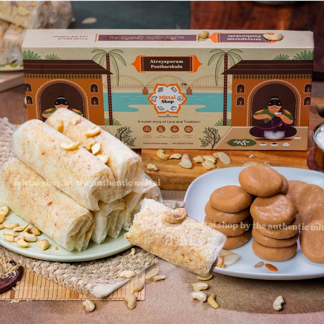 Sugar Kaju Putharekulu & Kova Billalu Combo - Mittai Shop