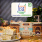 FSSAI certified badge with license number 10122004000670 next to Jaggery Dry Fruit Papersweet rolls and Mittai Shop packaging