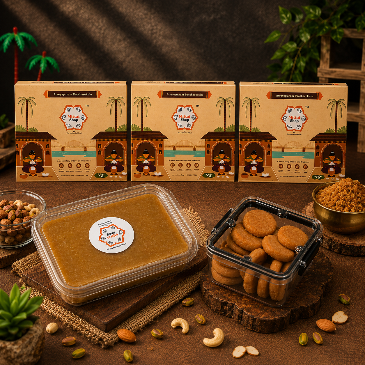 Mini Jaggery Pootharekulu, kova, Mamidi thandra collection