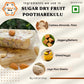 Infographic listing ingredients used in Sugar Dry Fruit Papersweet: cashews, almonds, pistachios, jaggery (bellam), ghee (neyyi), and jaya rice sheets