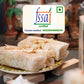 FSSAI certified badge with license number 10122004000670 next to Sugar Cashew Almond Papersweet rolls garnished with almonds
